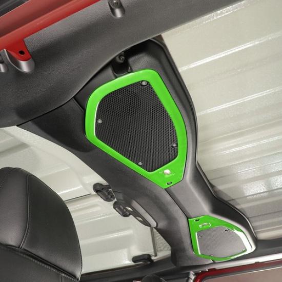 For Jeep Wrangler JL JT 24+ Pillar & Roof Speaker Frame Cover Bezels Light Green