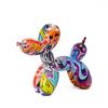 Resin Graffiti Balloon Dog Figurines Art Animals Statue Crafts Decor Item for Interior Home Desktop Decoration Painting Colorful