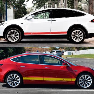 Car Stickers Graphics Door Side Skirt Lightning Vinyl Hood Engine Cover Decals For Tesla Model 3 S X Y Tuning Accessories