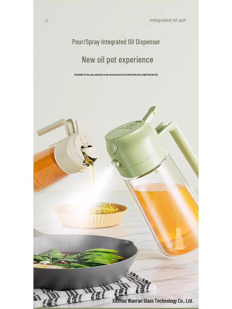 Dual-Use Automatic Oil Dispenser: Leak-Proof Glass Bottle for Spraying and Pouring, Large Capacity