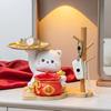 Lucky Cat Key Holder Tray for Entryway Table Resin Fortune Cat