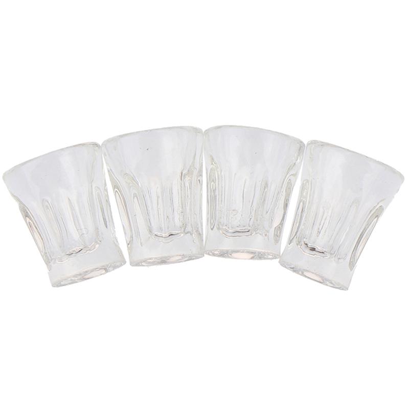 4Pcs/Set Dollhouse Miniature Accessories Mini Resin Transparent Cup Simulation Model