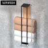 Wall-Mounted Towel Storage Rack - Space-Saving Vertical Bathroom Shelf with Sturdy Steel Frame & Wood Shelf, Modern Minimalist Suitable for Bathrooms