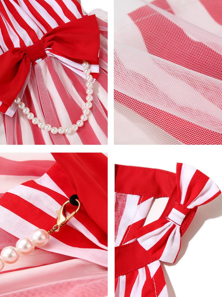 UFBemo Puppy Vertical Striped Skirt Summer Pet Dog Skirt Princess Dog Wedding Dress Cat Skirt Shih Tzu Dog Clothe