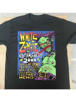 T-shirt Nera Cotone Unisex Concerto White Zombie