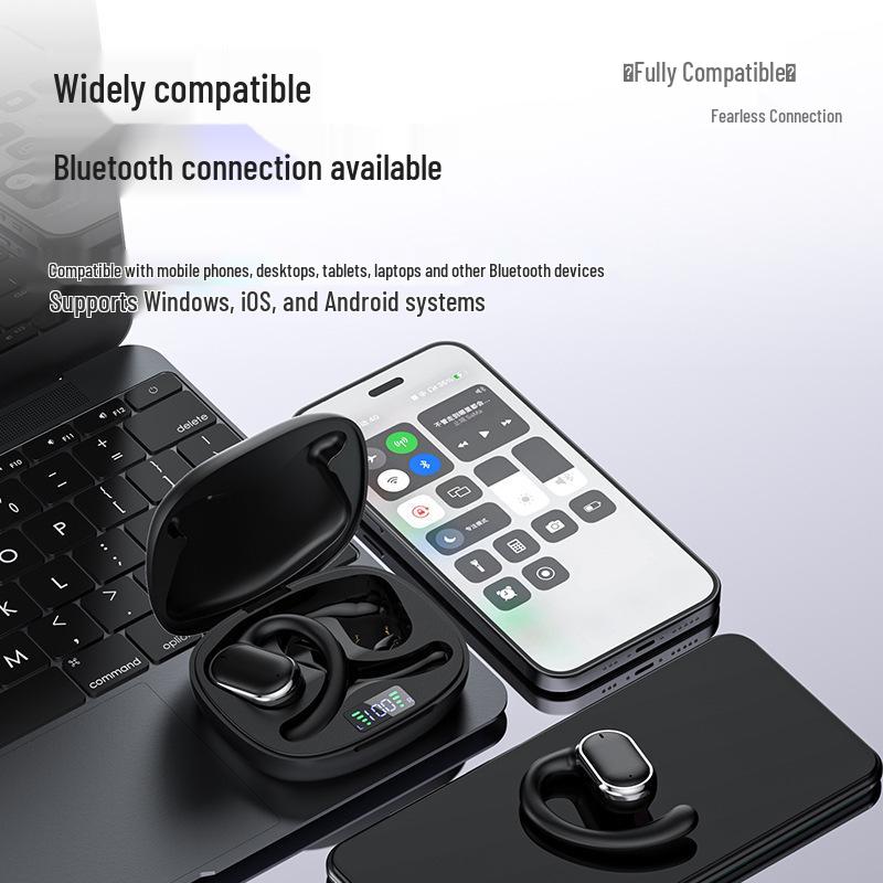 X93 Ear-Hook Bluetooth 5.3: High-Quality Sound, Comfort Fit, Smart Display, Long Battery Life, Universal Model