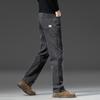 Jeans Men's Autumn And Winter Thick Elastic Casual Trendy Versatile Straight-leg Loose Jeans Men's Straight-leg Pants
