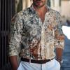 Camicia Casual a Maniche Lunghe da Uomo Primavera Autunno con Stampa Semplice e Versatile di Tendenza Camicie da Uomo a Vestibilità Ampia