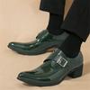 British Designer Monk Strap Loafter for Men's Pointed Leather Casual Shoes New Brand Formal Wedding Dress Homecoming Footwear