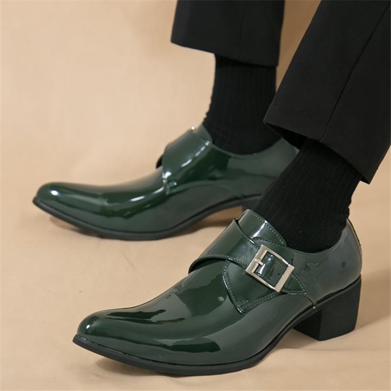 British Designer Monk Strap Loafter for Men's Pointed Leather Casual Shoes New Brand Formal Wedding Dress Homecoming Footwear