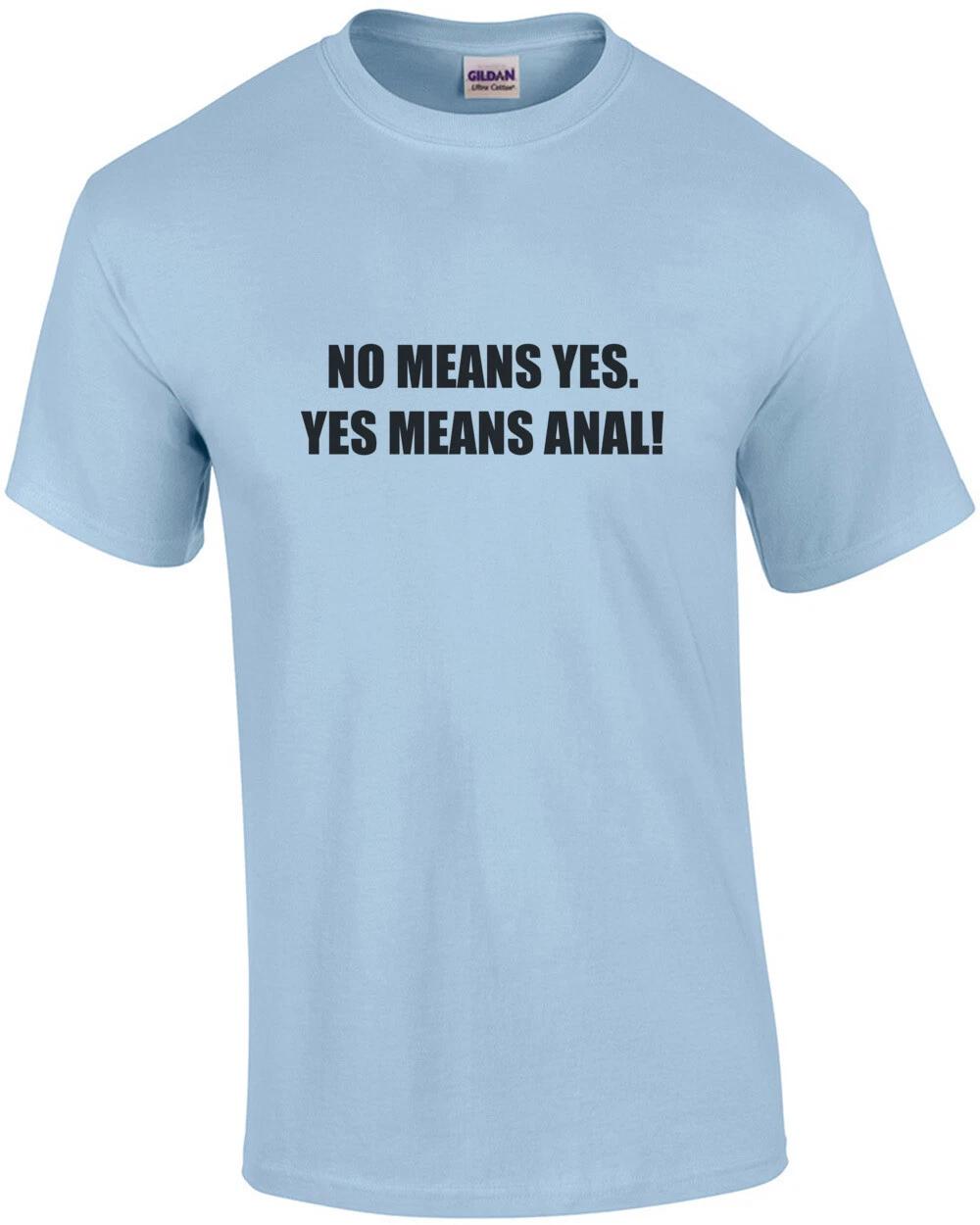 No means yes. Yes means anal! - offensive sexual t-shirt XL