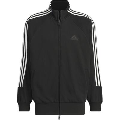 adidas 3-Streifen Strick-Trainingsjacke Retro Sport Stehkragen Lässig Seitenstreifen Jacke Unisex Jacke Schwarz JI6649