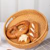 Rattan Serving Tray Decorative Coffee Tabletop Handwoven Basket Organizer