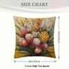 1Pc Protea Flower Bouquet Pillowcase Vibrant Floral Art Print Cushion Cover For Living Room Sofa Chair Home Decor