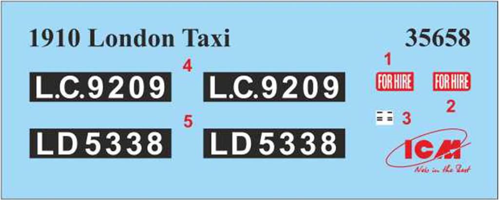 ICM 1/35 Scale Renault Type AG 1910 London Taxi Plastic Model Kit 35658