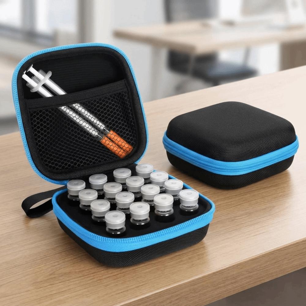 Durable 3ML Insulin Vial Storage Case 16 Slots Waterproof Insulin Vial Protector EVA Dust-proof Insulin Organizer Diabetics