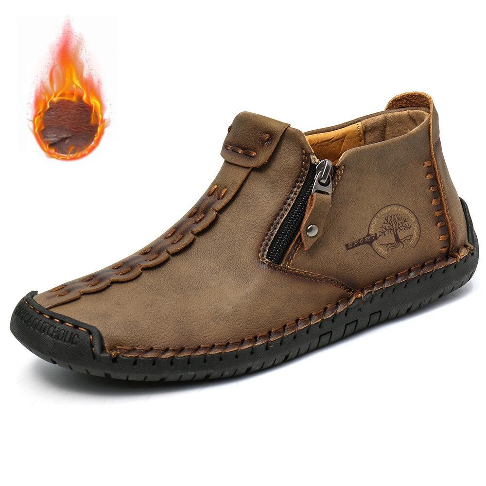 Herren Übergröße Reißverschluss Martin Boots - Herbst/Winter Lässig Outdoor Handgefertigt Genähte Stiefel