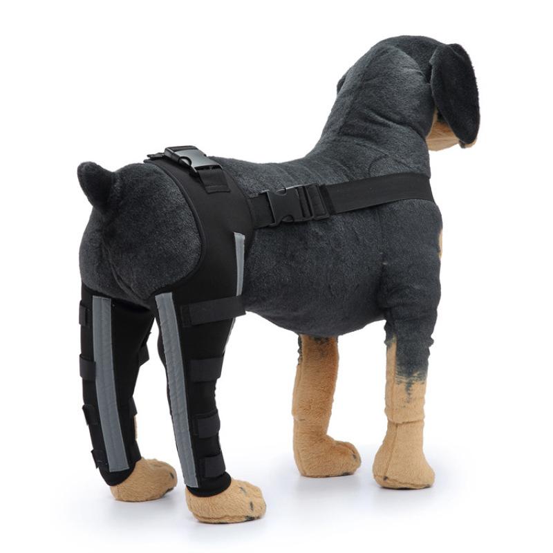 Pet Dog Knee Brace Adjustable Size Reflective Design Elastic Shoulder Strap Hind Legs Protective