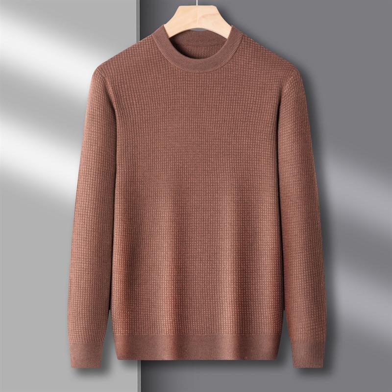 Pulover tridimensional pentru bărbați cu gât rotund de toamnă