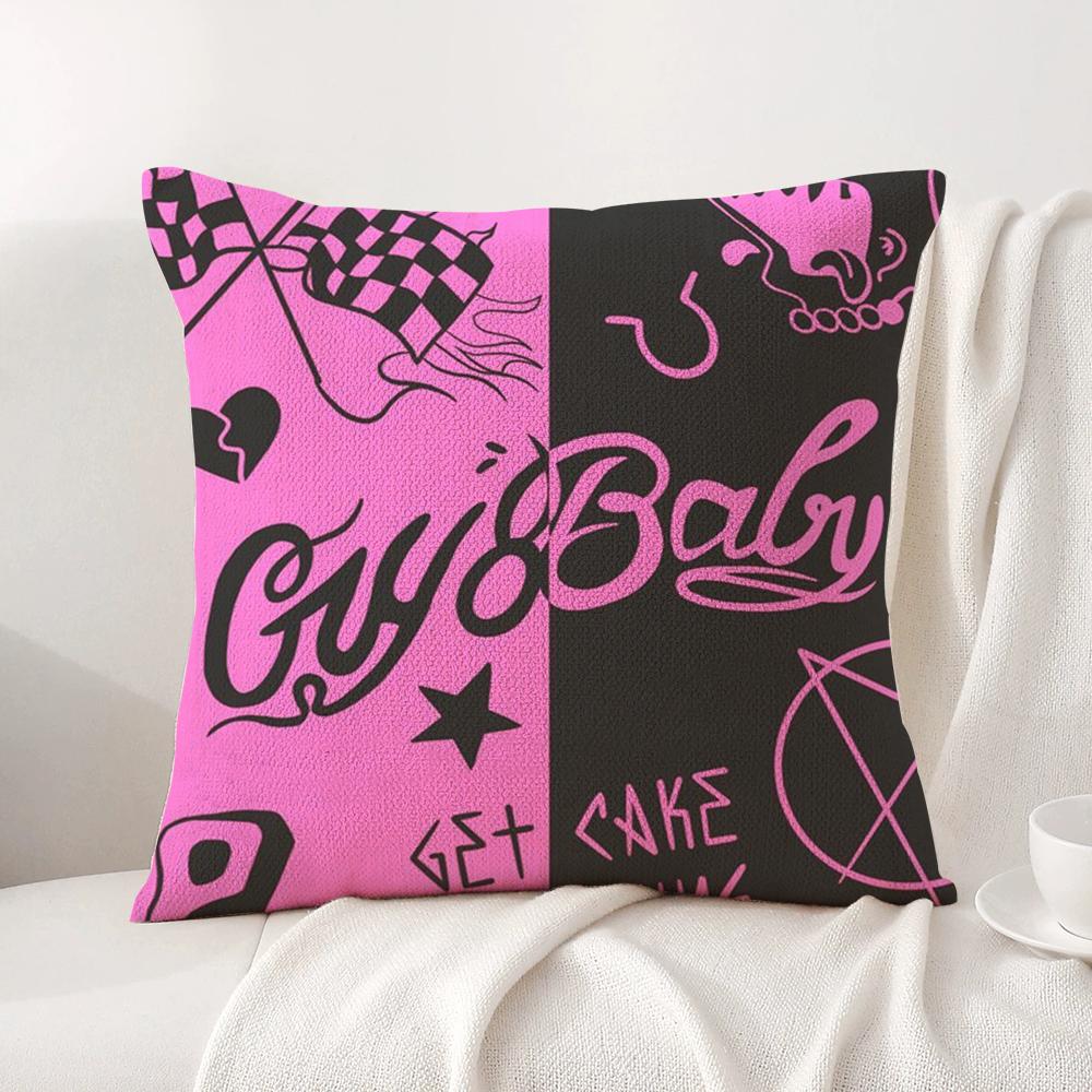 L-Lil Peep H-Hell Boy Pillow Case Natural Linen Organic Fabric Double-Sided Printing Breathable Perfect For Home Decor