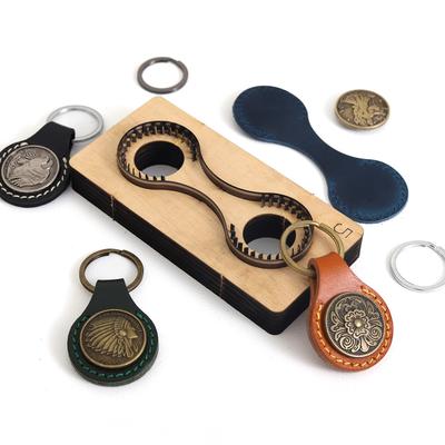 Matrice de découpe en cuir pour porte-clés Formes Moule de poinçonnage Projet de maroquinerie DIY avec coupe-trou Pendentif porte-clés Fait main Aiguisé