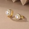 Round flash diamond zircon ear buckle light luxury fashion design simple round diamond stud earrings