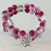 Exquisite Glazed Wine Red Butterfly Floral Beaded Bracelet for Women - Light Luxury Snowflake Design.