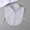 Polka Dots Shirt Detachable Collar Front Tie White Fake Collar Women Stand Detachable Collar Fake Vintage False Blouse Collar