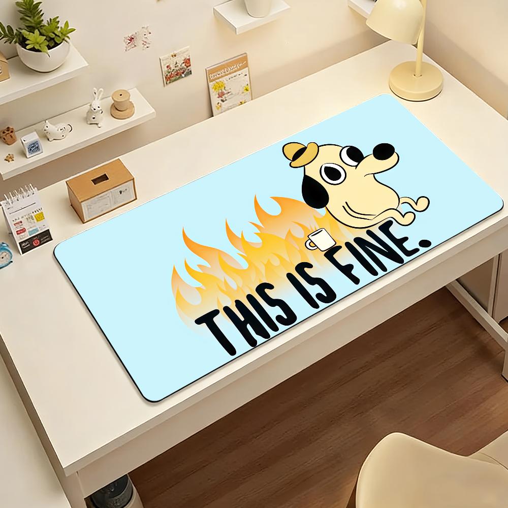 KC Green Fine Dog Mouse Pad Nonslip Locking Edge DeskMat PC Laptop Accessories Rubber Office Keyboard Large Game XXL carpet