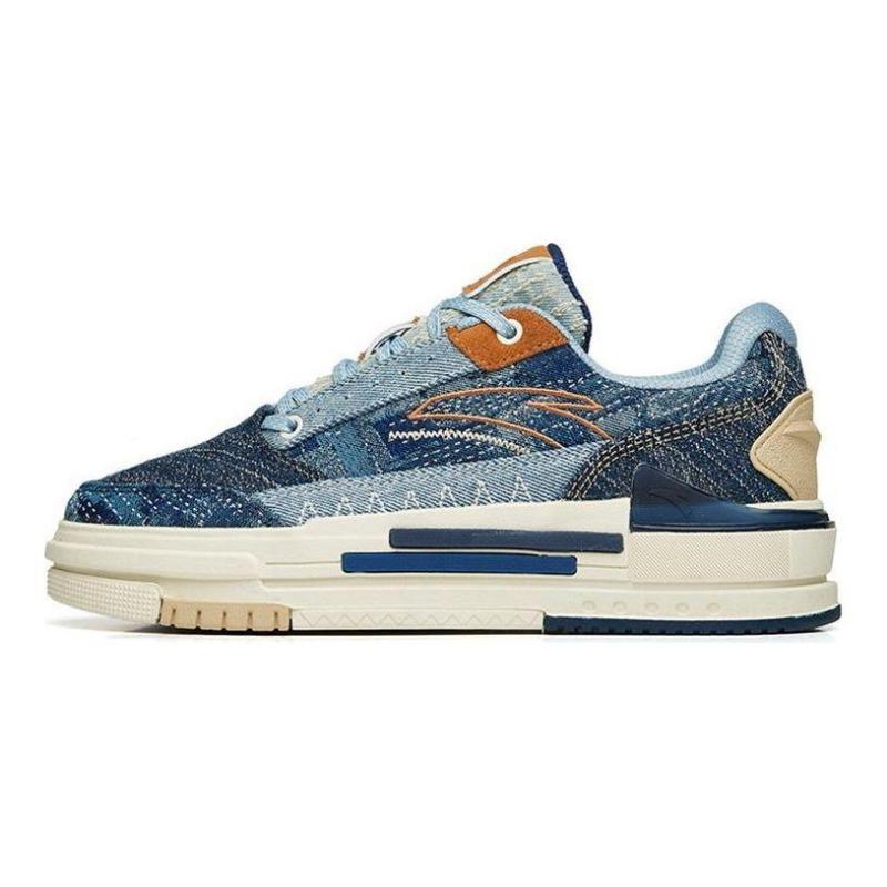 Anta Aotu women low top skate shoes blue thick sole trendy casual 922218065-1 37.5