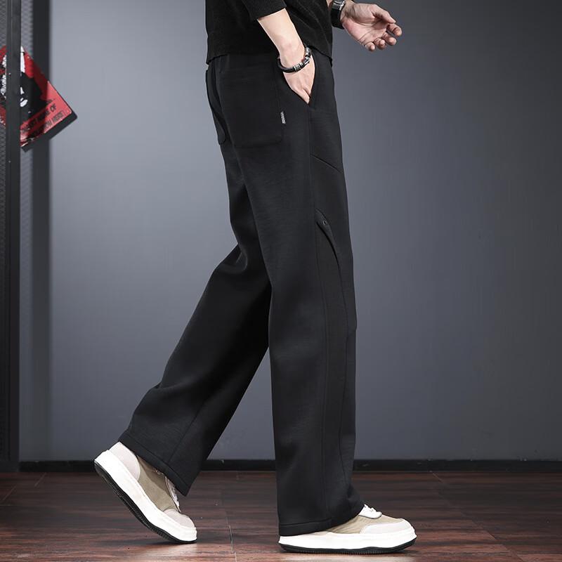 Jie Lei Nuo Men's American Style Loose Fit Straight Leg Joggers