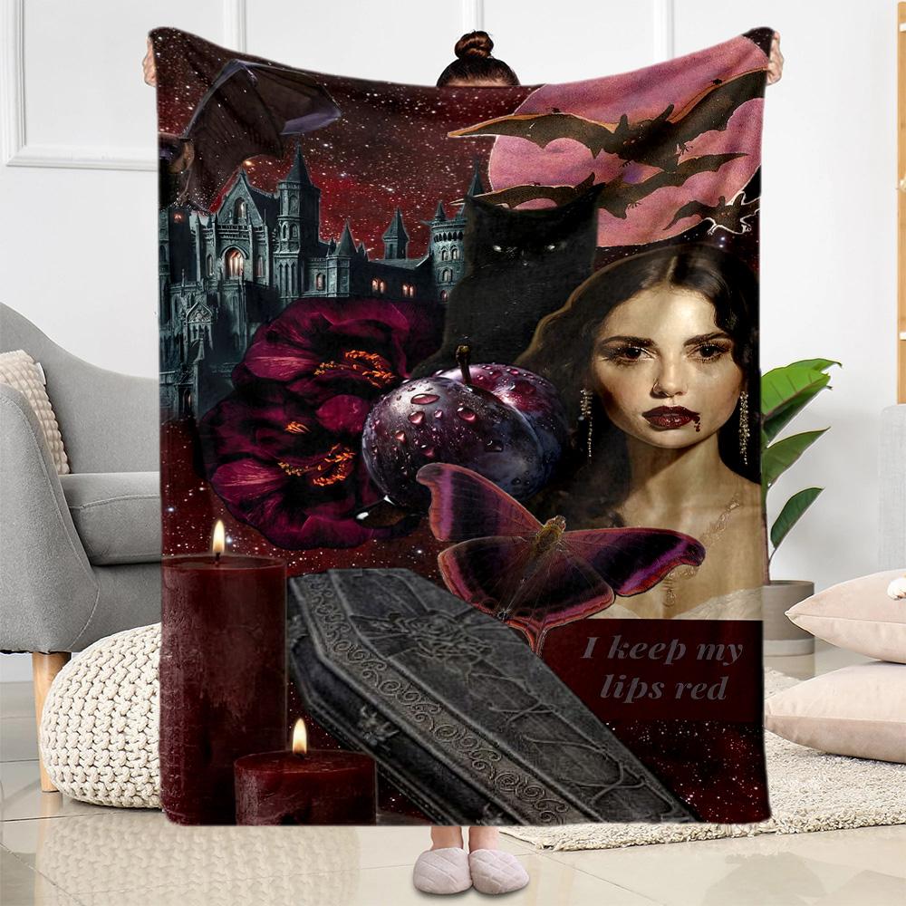 Gothic Style Blanket Warmthful Decor Suitable for Office Bed Seaside All-Season Use Warmthful Decor Best Holiday Gift for Friends Family