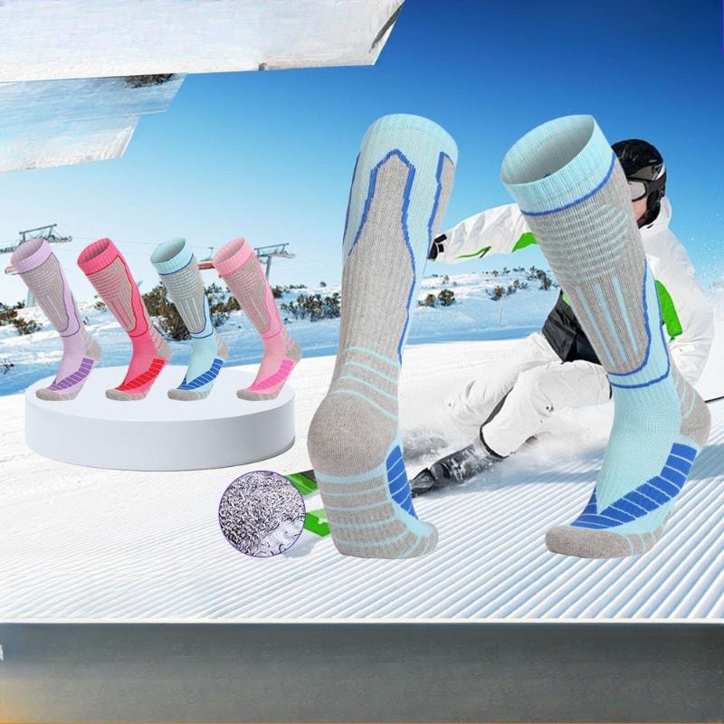 New Warm and Non-slip Professional Ladies Ski Socks Outdoor Sports Towel Bottom Thickened High-tube Sports Hiking Socks