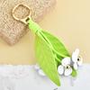 Bag Pendant Imitation Leather Flower Design Handbag Ornament with Metal Buckle Scratch-Resistant Floral Keychain Commuter Bag Accessory