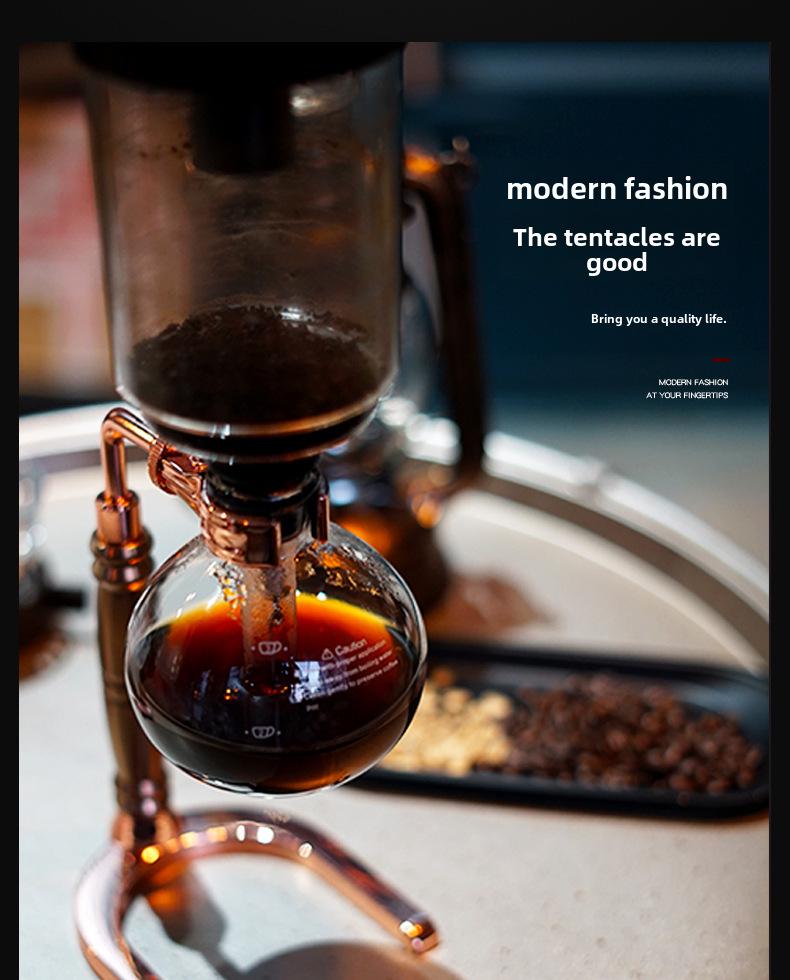 Household Glass Siphon Coffee Maker Set - 3 & 5 Serving Options