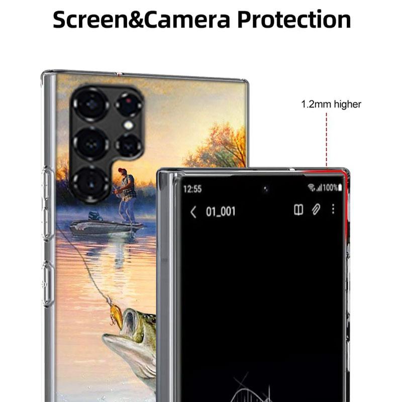 Angelzubehör Fischkoffer Handyhülle für Samsung Galaxy S26 Ultra S25 Edge S24 S23 FE S21 Plus S20 S22 S10 Hülle TPU Capa Schale Sh