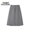 PEACEBIRD Elegant High-Waist Pleated Midi Skirt