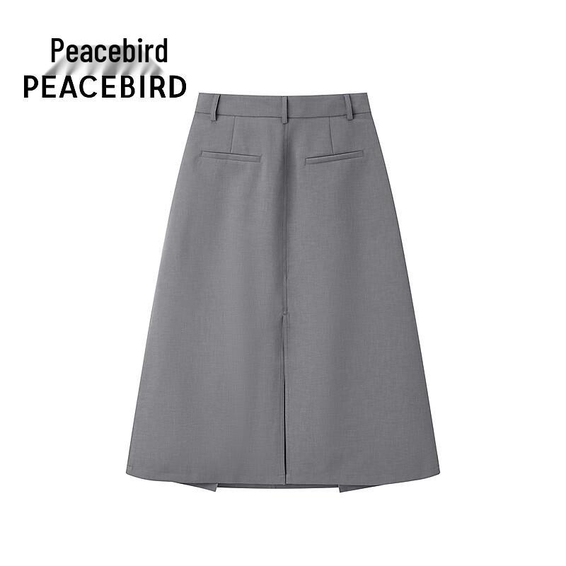 PEACEBIRD Elegant High-Waist Pleated Midi Skirt