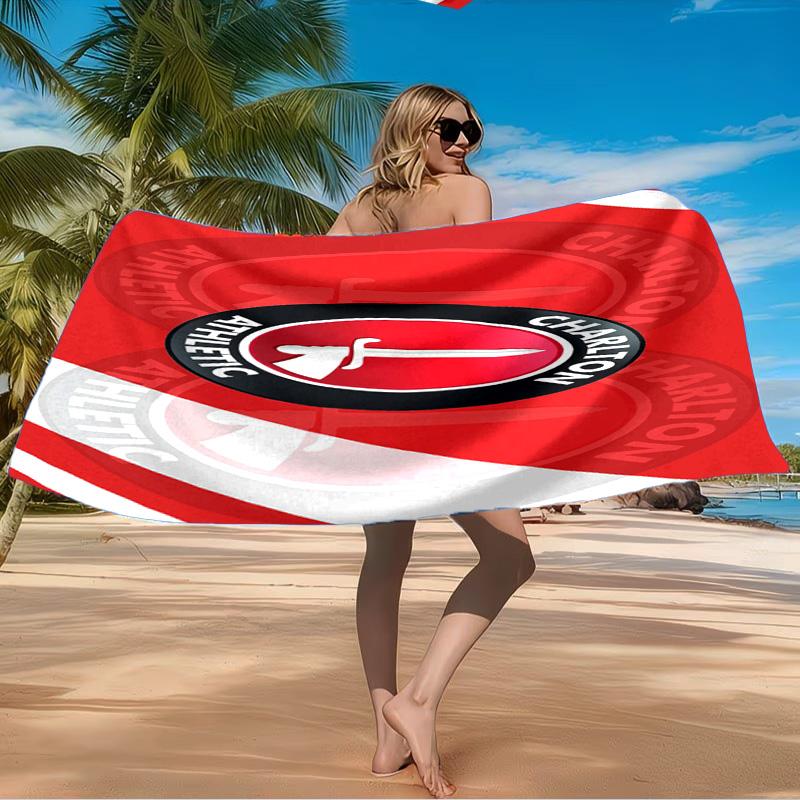 Charlton FC Crest Beach Towel Microfiber Beach Towel, Lightweight and Quick-Dry, for Summer Travel, Swimming Pool Fan Birthday Gift