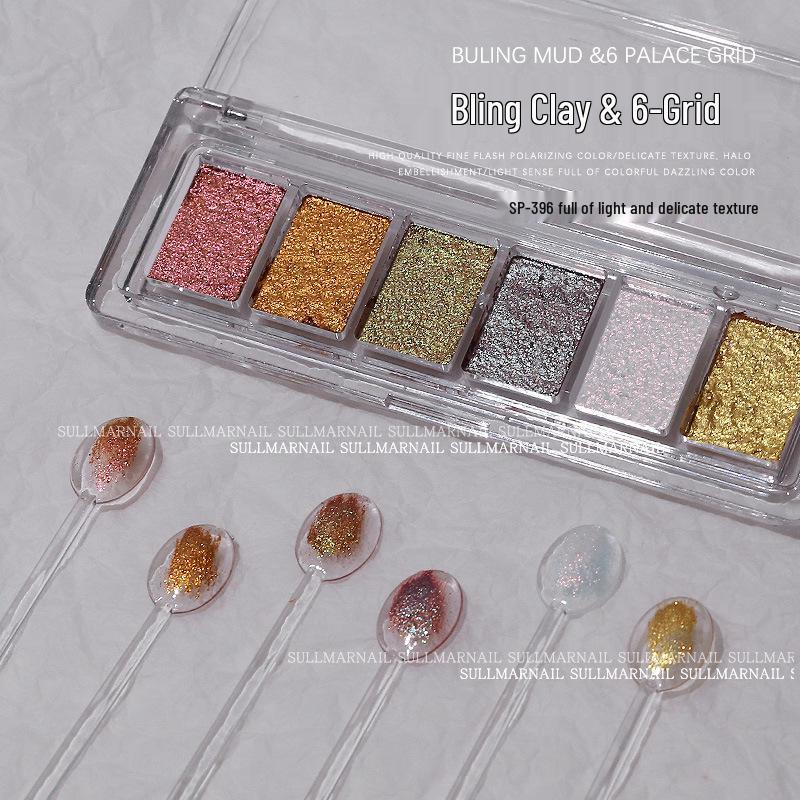 Nail Art Glitter Six-Grid Maillard Opal Starlight DIY Decorations