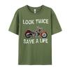 Look Twice Save A Life Motorcycle Bike Safety Fitted Limited Edition 1974 Tshirts Autumn Tees For Unisex TeeShirts Fitness Tight