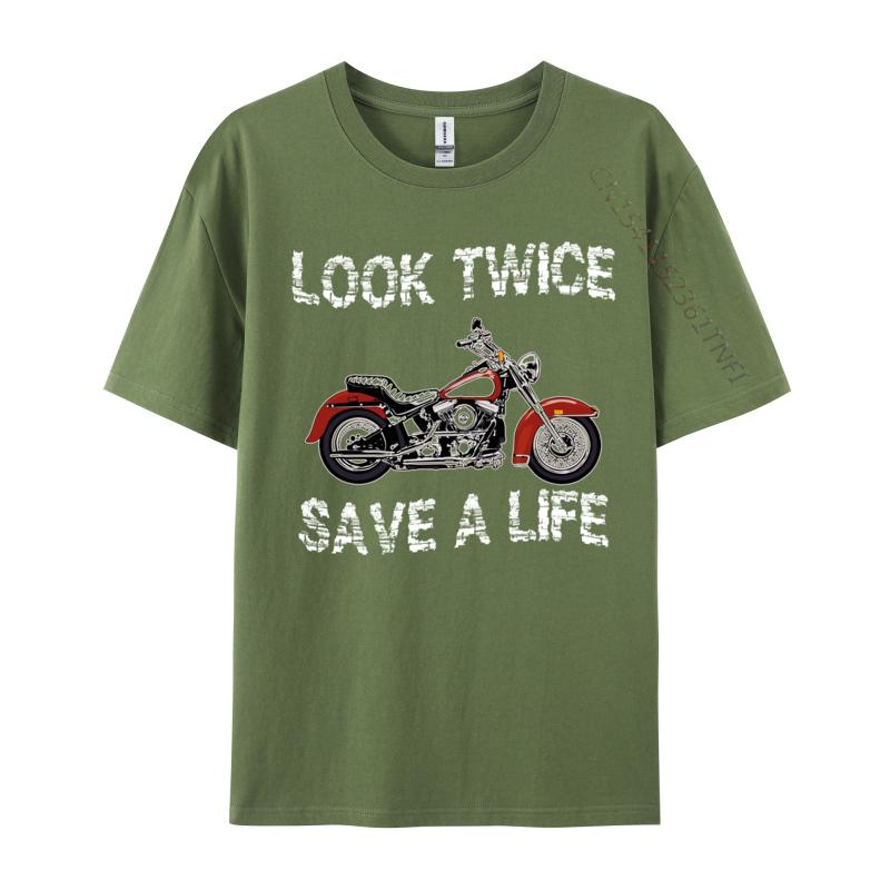 Look Twice Save A Life Motorcycle Bike Safety Fitted Limited Edition 1974 Tshirts Autumn Tees For Unisex TeeShirts Fitness Tight