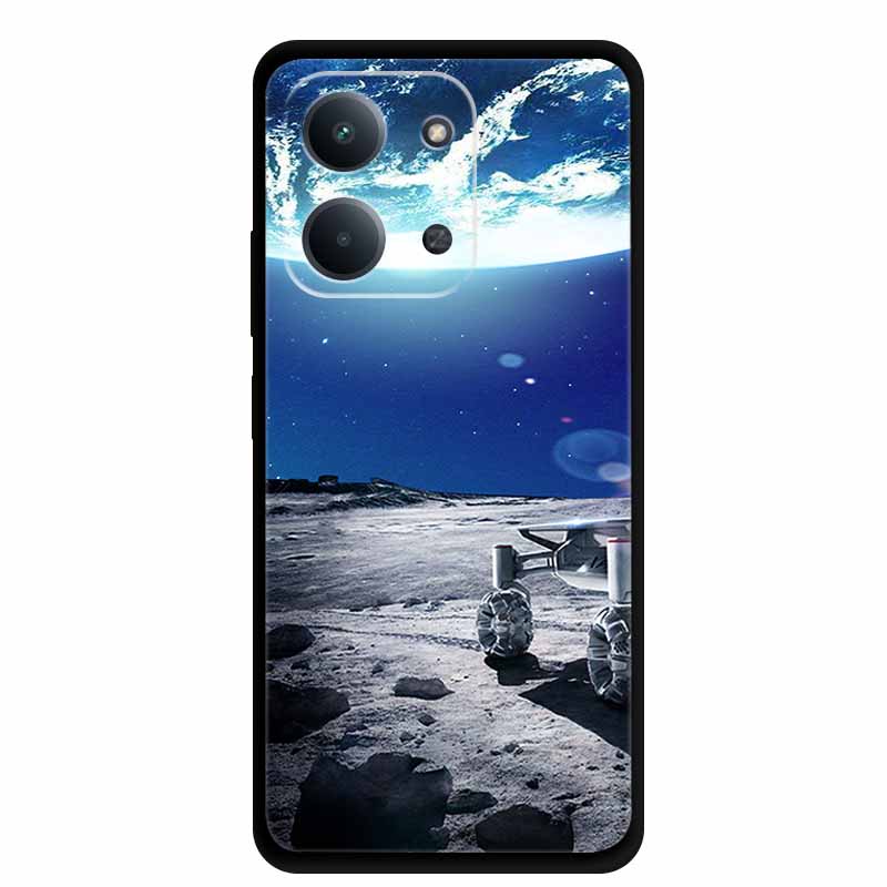 Case For Xiaomi Redmi 15C 5G European Colorful Flower Black Soft Silicone TPU Phone Case For Redmi 15C 4G Shell ProtectionBumper