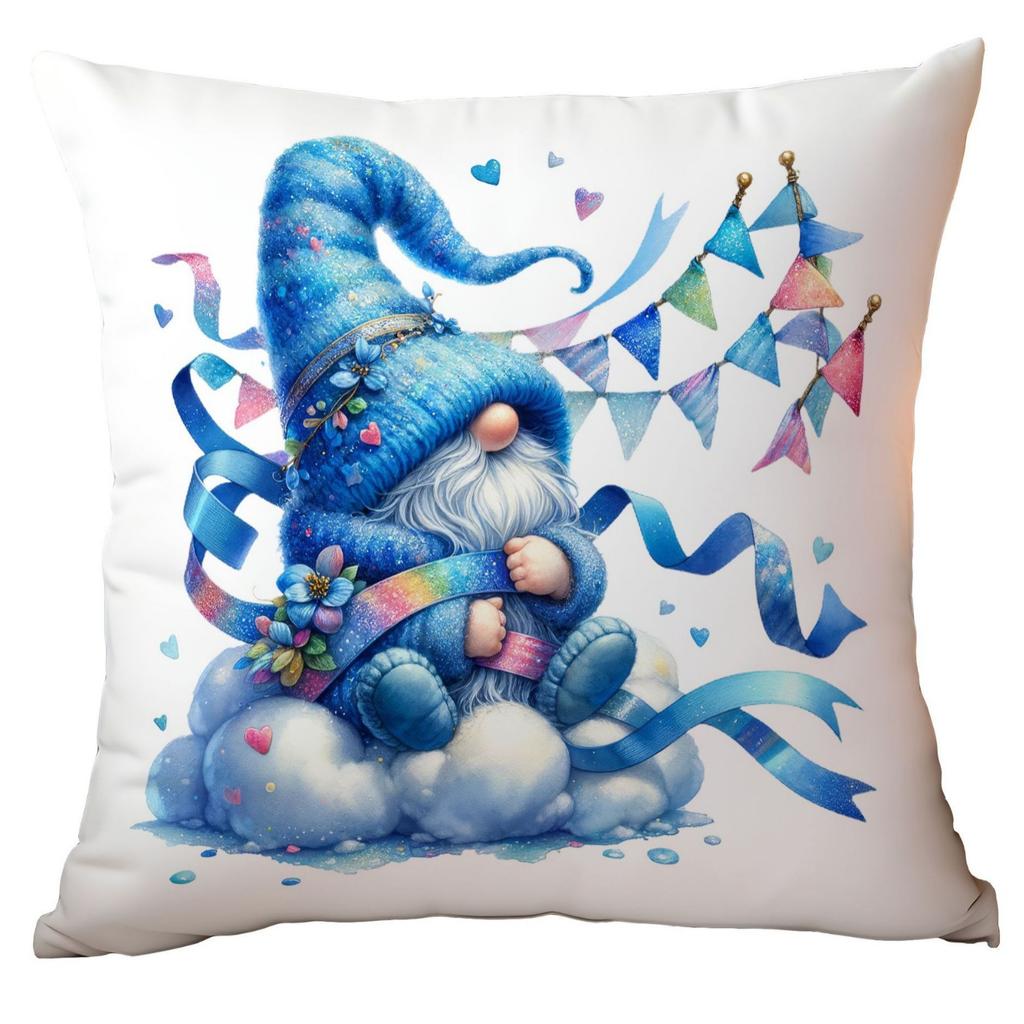 Valentinstag Kissenbezug Blau Aquarell Zwerg Kleiner Mann Kissenbezug Zuhause Sofa Kissenbezug