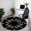 1pc Skeletal Celebration Office Round Area Rug, Mat Suitable For Office, Under Office Chairs Bedroom Living Room Home Decor, Room Deco
