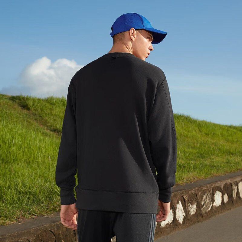 Adidas Sweatshirts Men's Black Crew Neck Moderate Regular H45395
