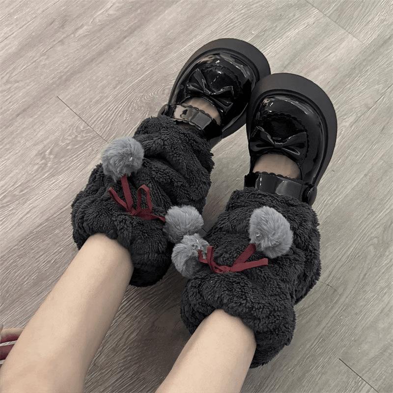 

Женские осенне-зимние вязаные теплые и тонкие гольфы-трубы 1 pair серый