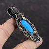Sleeping Beauty Turquoise Pendant Copper Wire Wrapped Pendant Handmade Pendant Copper Wire Wrap Jewelry Dainty Gemstone Pendant Gift For Mom