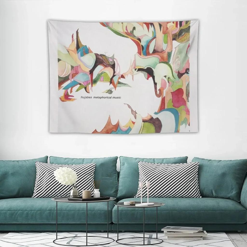 Modern Abstract Art Tapestry Metaphorical Music Design Colorful Pattern Home Decor for Living Room Bedroom Wall Hanging