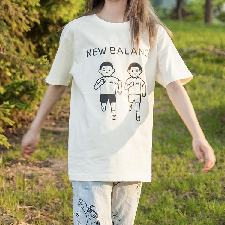 New Balance X Noritake Koleksiyonu Tişört Unisex Fildişi Beyaz AMT02375-IV